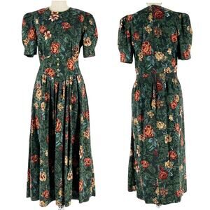 80s Cottagecore cottage Fall floral dress 1980s vintage
